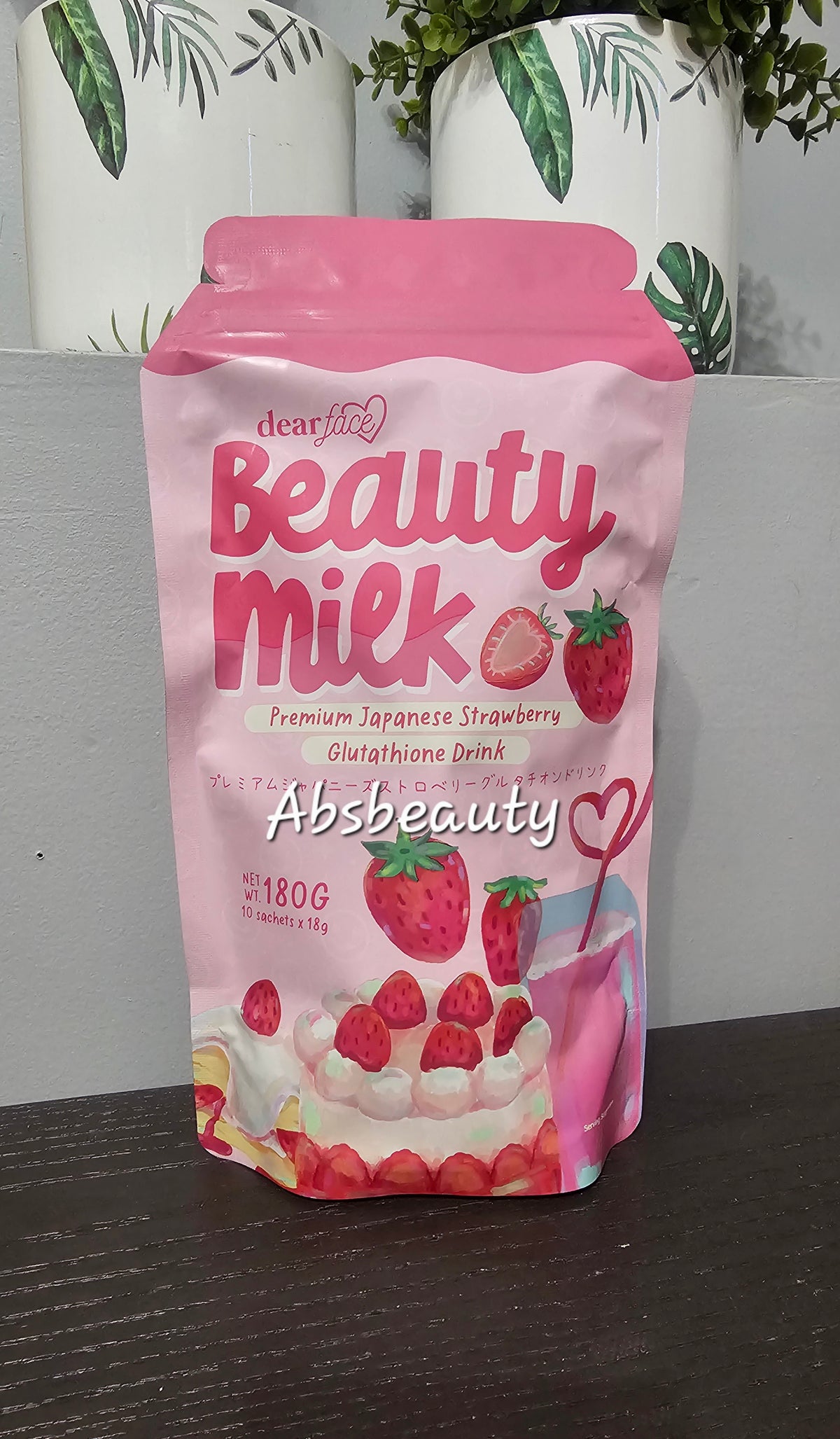 Beauty Milk Premium Japanese Strawberry Glutathione Drink 180g Original&Authentic💯✅️ Dearface Supplements powder Drink