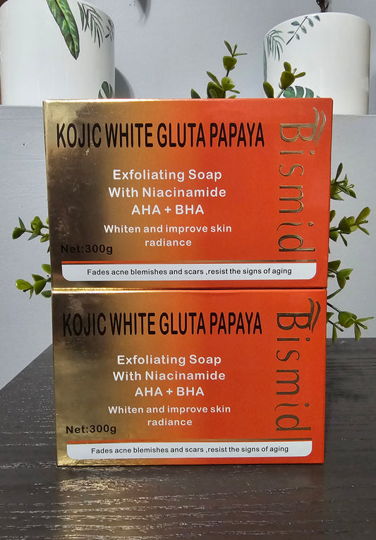 Bismid Kojic White Gluta Papaya Exfoliating Soap With Niacinamide AHA+BHA✨️💯👌. 1pc