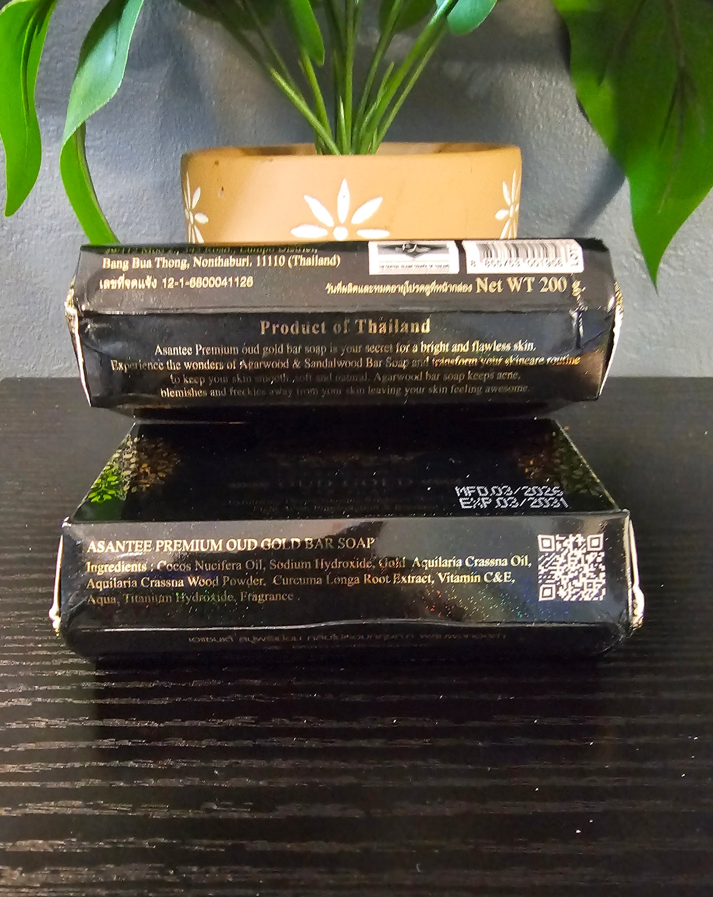 Asantee Premium OUD GOLD 200g Bar Soap Exfoliating Deep Cleansing Brightens Skin Tone Fight Acne,Pigmentation & Breakout Original&Authentic 1pc