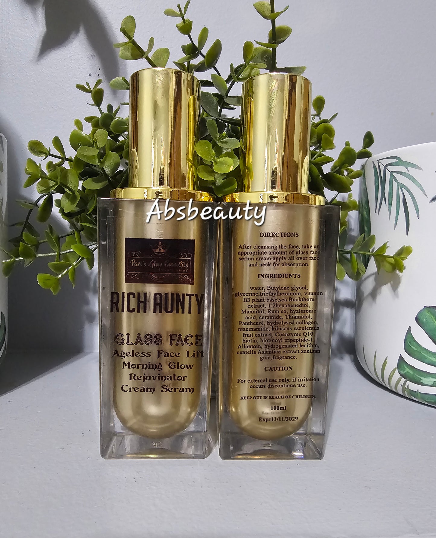 Pari's Glow Rich Aunty Glass Face Ageless Face Lift Cream Serum 100ml. 1pc