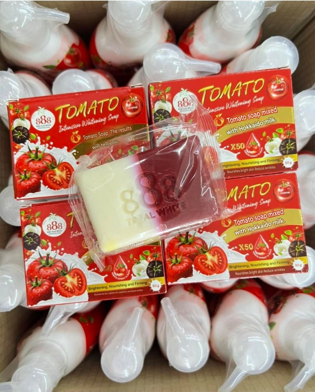888 Total White Tomato Intensive Soap Bar 90g – Lycopene & Tomato Extract. 1pc