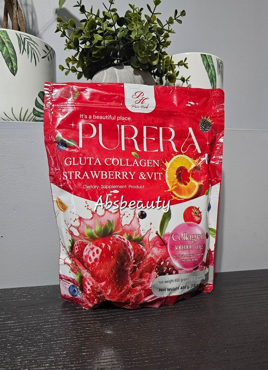 Purera Gluta Collagen Strawberry Vit C Supplement Nourish Restore Skin 30 Sachets  in 1 bag💯👌