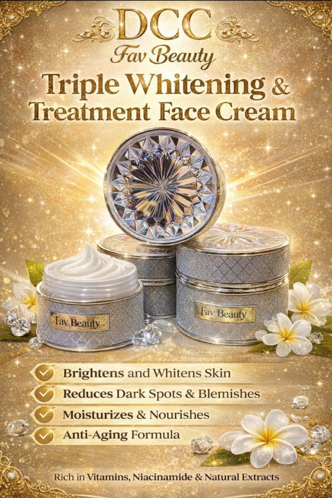 FAV Beauty Triple Whitening, Lightening, Glow & Repair Face Cream 💯👌1pc