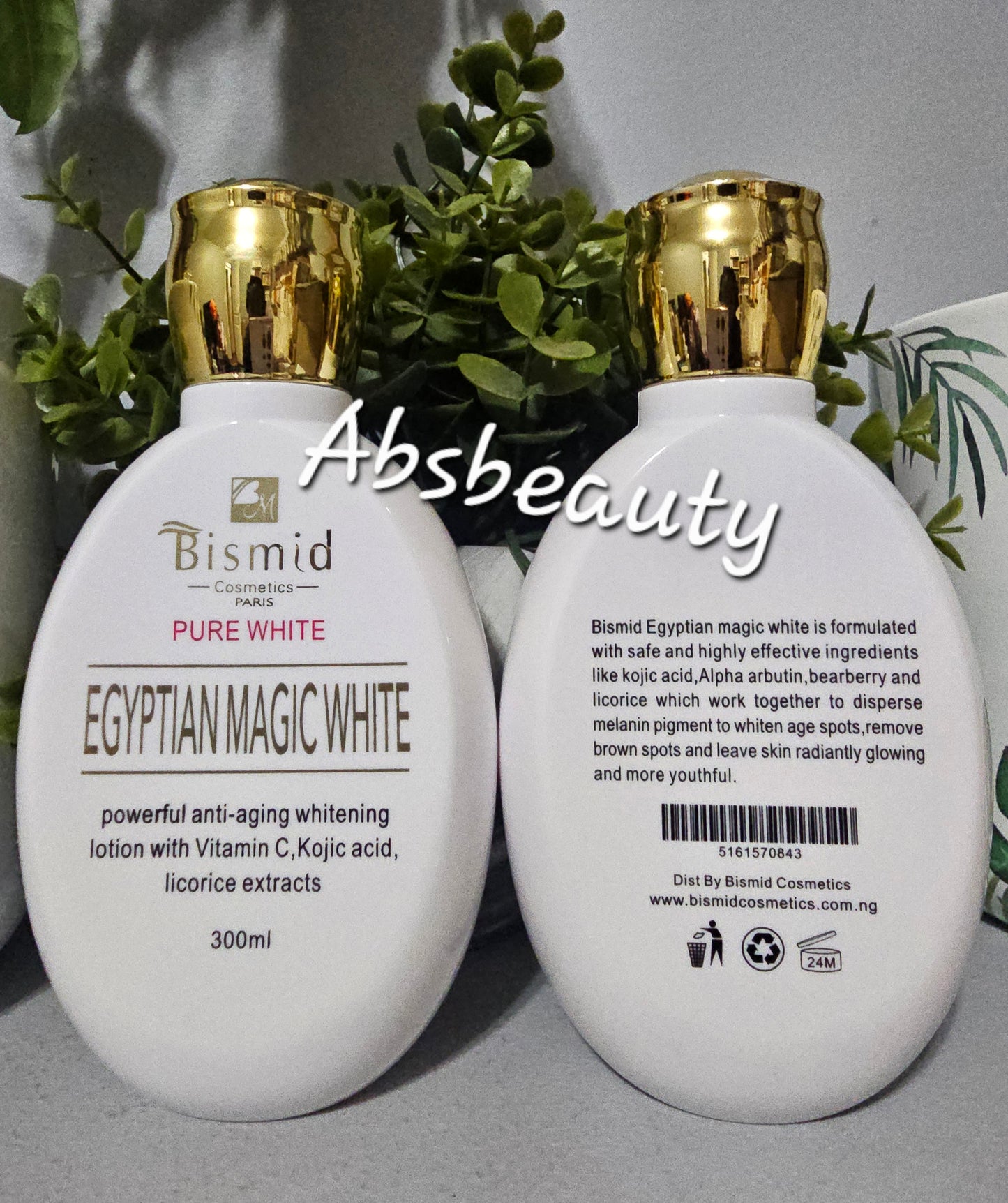 Bismid Pure White Egyptian Magic White Powerful Anti-Aging Whitening Lotion 300ml. 1pc