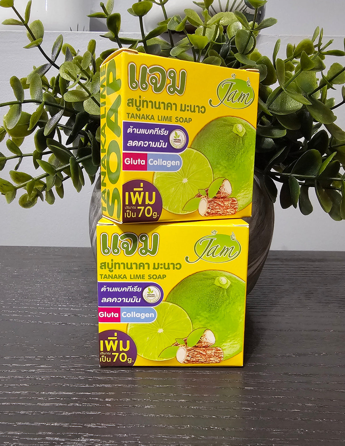 JAM Tanaka Lime Face Soap Gluta Collagen Reduce Oiliness 70g X 2pcs ✨️