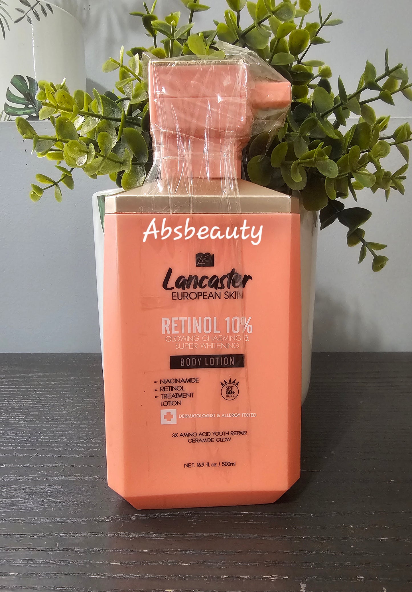 Lancaster European Skin Niacinamide+Collagen,Tumeric+Vitamin C & Retinol 10% Treatment Body Lotion 500ml With Spf50 & PA++++ l,1pc💯👍