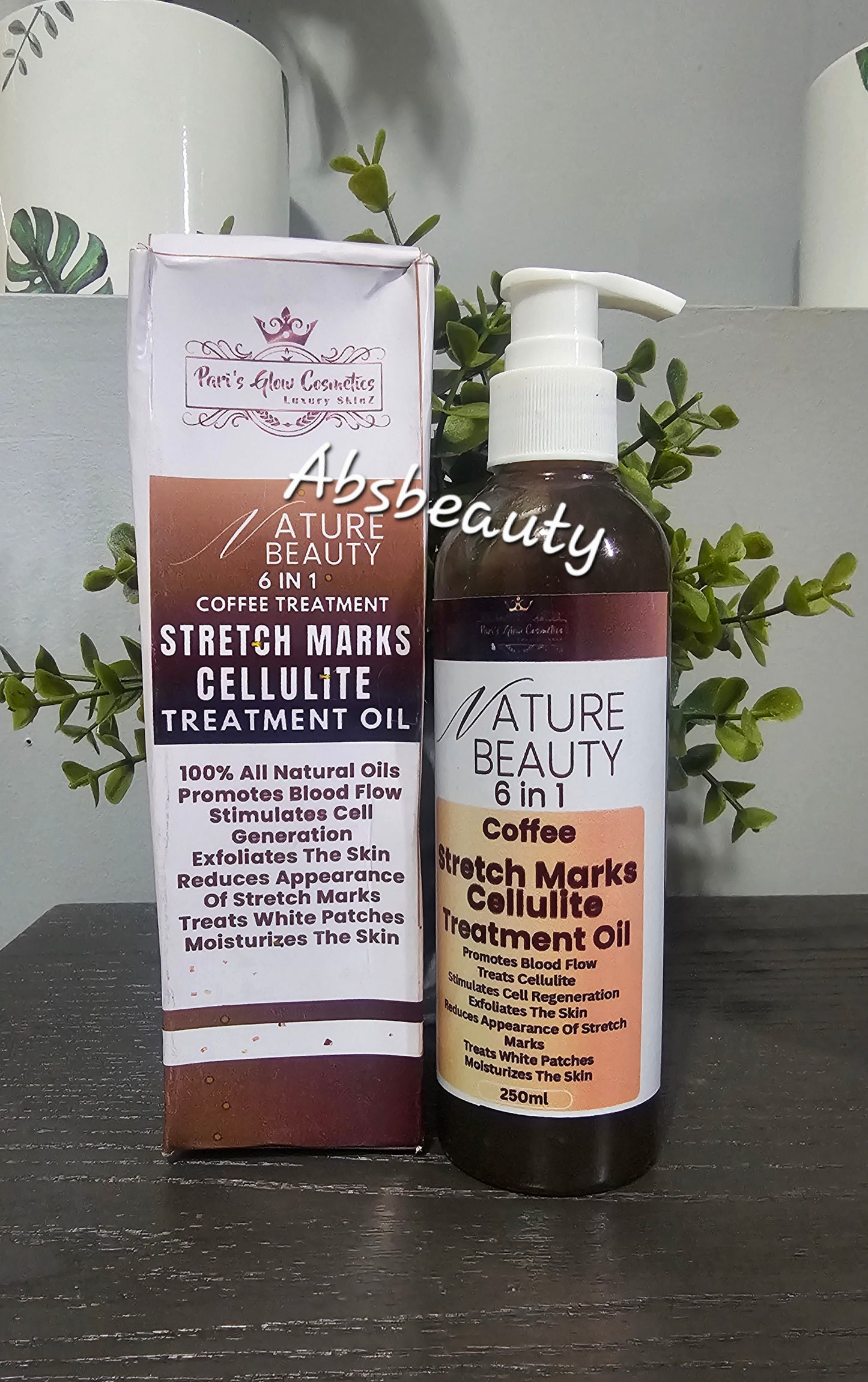 Pari's Glow Nature Beauty 6in1  Coffee Stretch Marks, Cellulite Treatment Oil 250ml