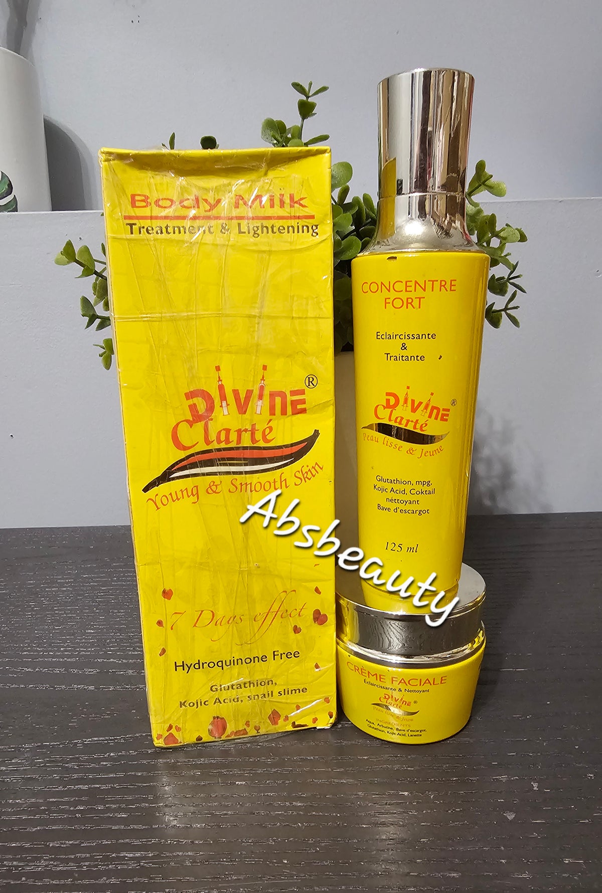 Divine Clarté 7 days Effect 3PCS Lightening Set Body Lotion, Body Oil & Face Cream👌💯