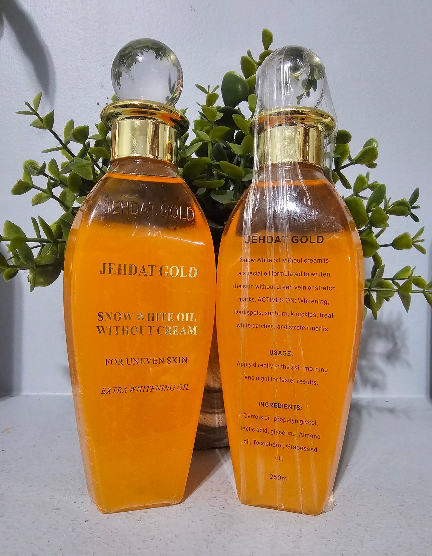 Jehdat Gold Snow White Body Oil Without Cream 250ml