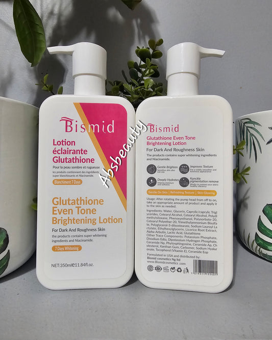 Bismid Glutathione Even tone Brightening Body Lotion For Dark & Roughness Skin 350ml💯👍.1pc
