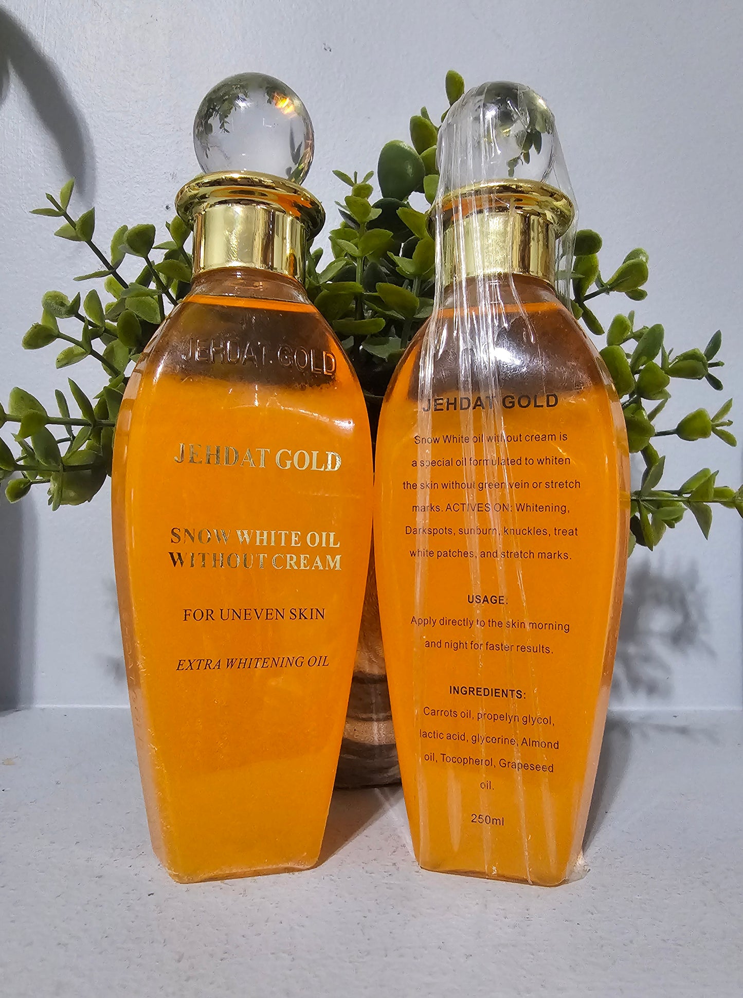 Jehdat Gold Snow White Body Oil Without Cream 250ml