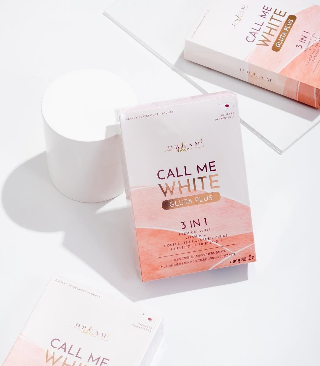 Call Me White Gluta Collagen Plus Supplement Anti-Aging Skin Whitening 30capsules✨️.💯Original&Authentic✅️Scratch of and Check Authentication💯✅️