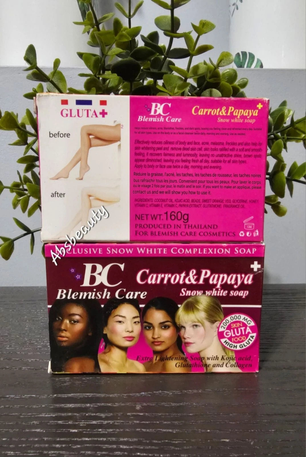 Blemish Care Carrot&Papaya Snow White Complexion Face & Body Soap,160g 1pc