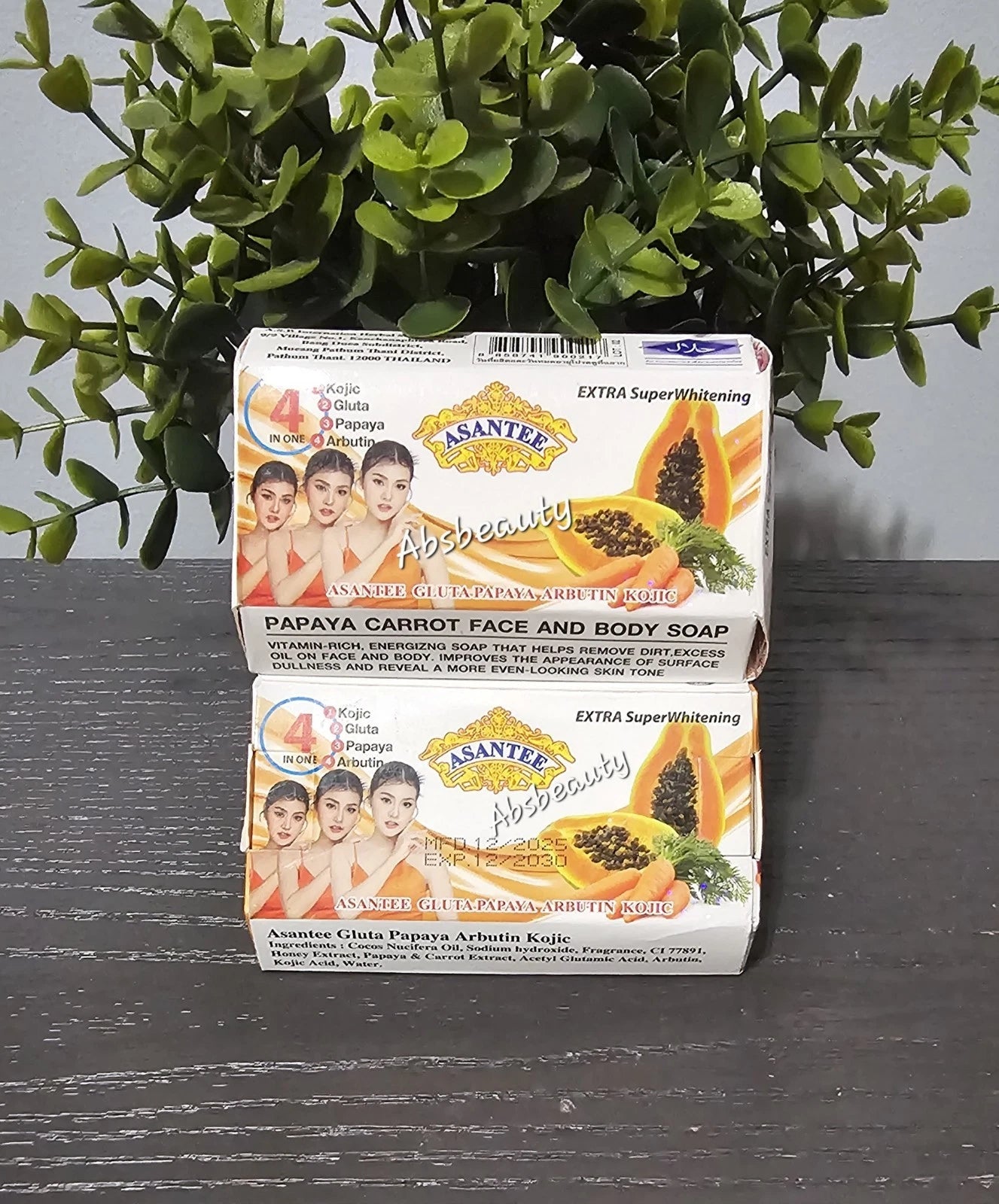 Asantee 4in1 Papaya,Carrot Face & Body Soap 125g 1pc