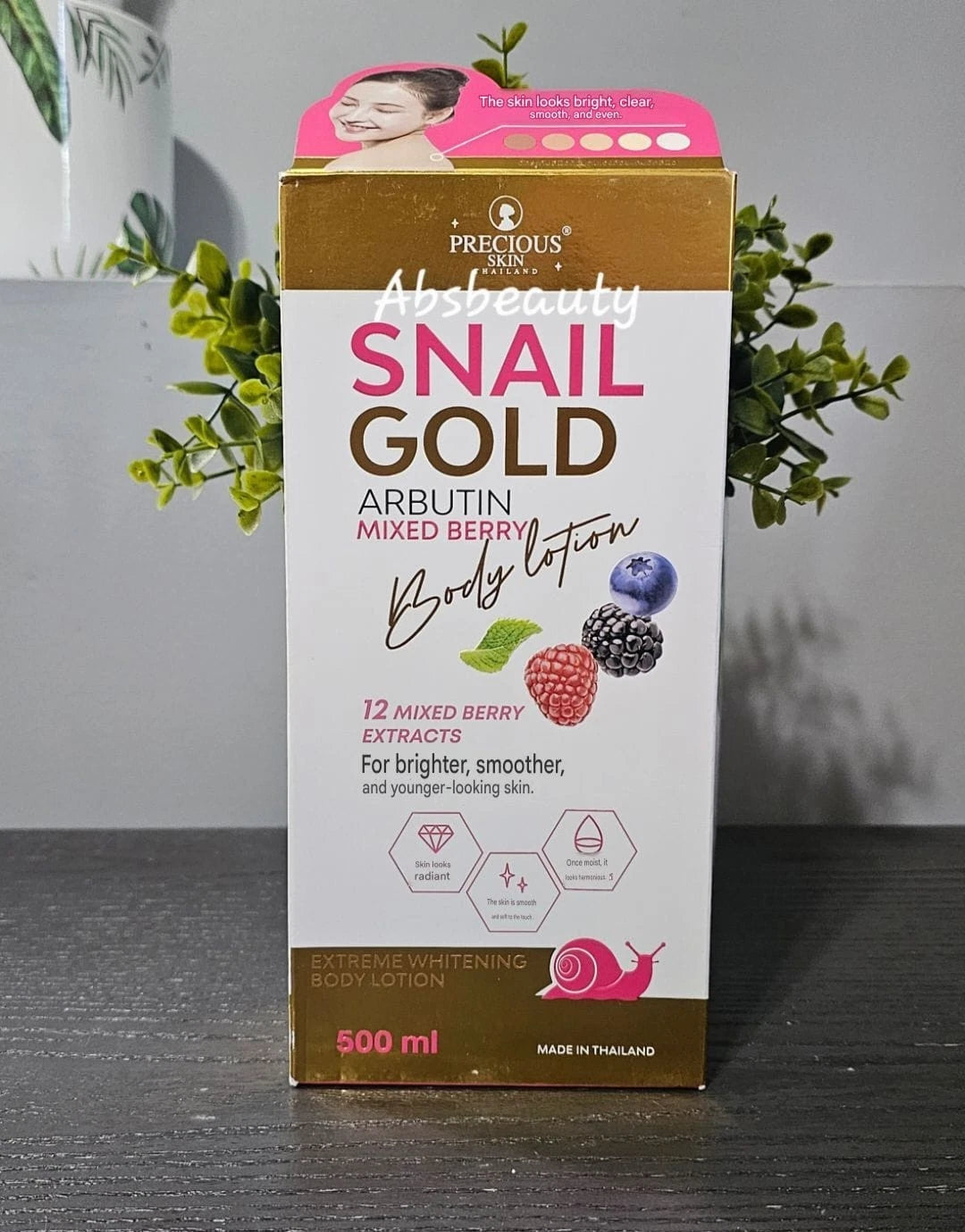 Snail GOLD Arbutin Mixed Berry Whitening Body Lotion Soft & Radiant 500ml,1pc