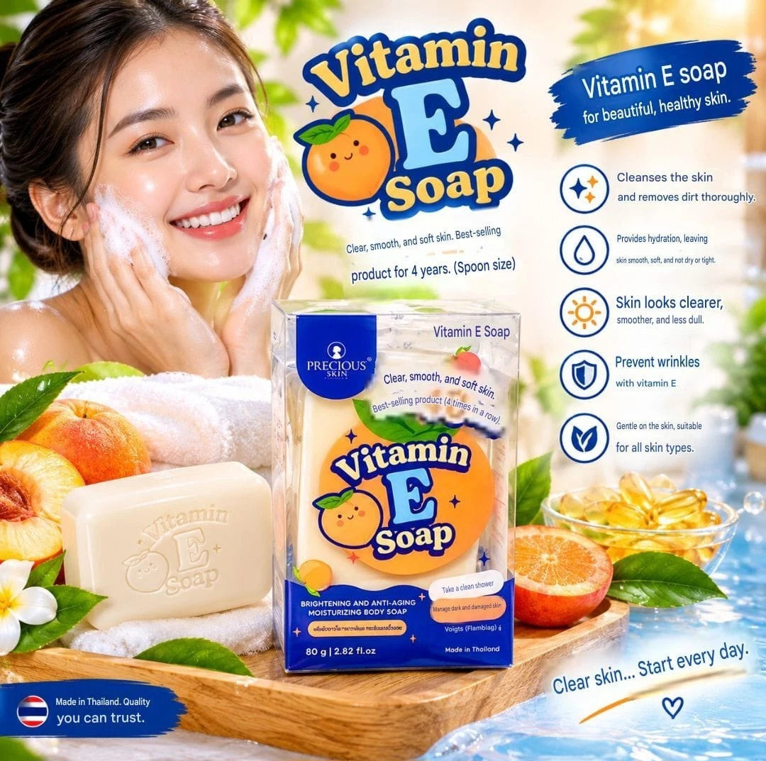 Precious Skin Vitamin E Moisture Anti-Aging Bar Soap Bright Soft Smooth Skin 1pc