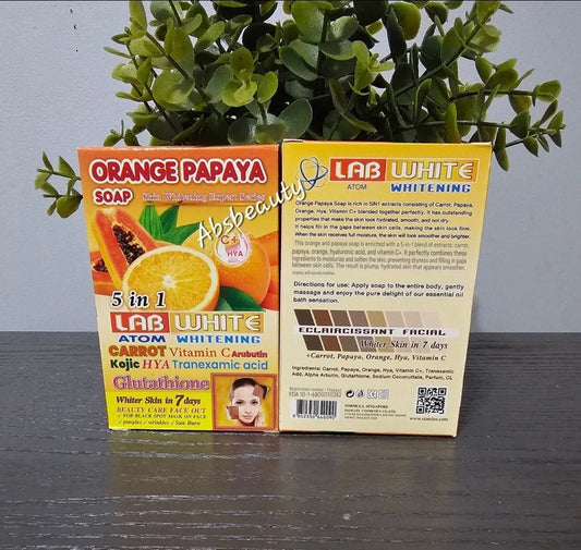 Lab White Orange Papaya 5in1 Whitening Soap With Vitamin C ➕️ Hya 1pc