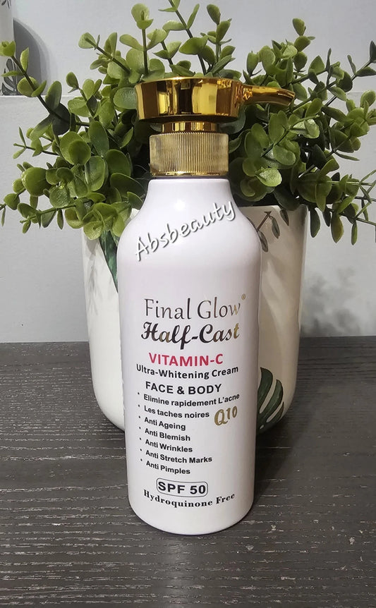 Final Glow Half-C Vitamin C Whitening Body lotion 500ml Spf50 AUTHENTIC
