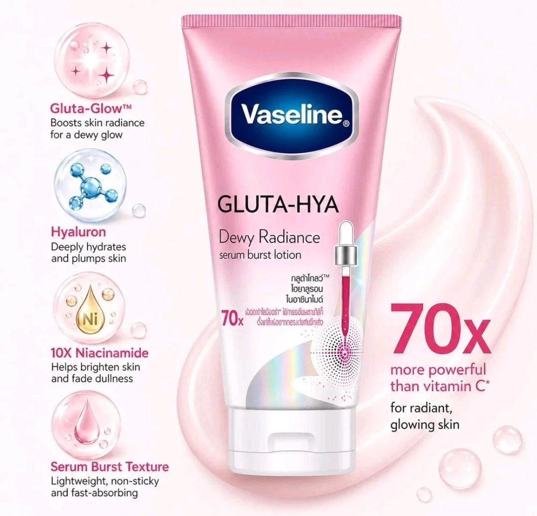 Vaseline Healthy Bright Gluta-Hya Serum Burst Lotion Dewy Radiance 290ml, 1pc