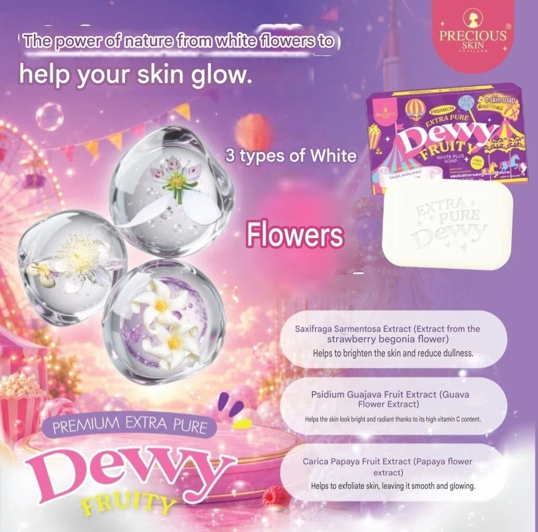 Precious Skin Premium Extra Pure Dewy Fruity White Plus Face&Body Soap 70g 1pc