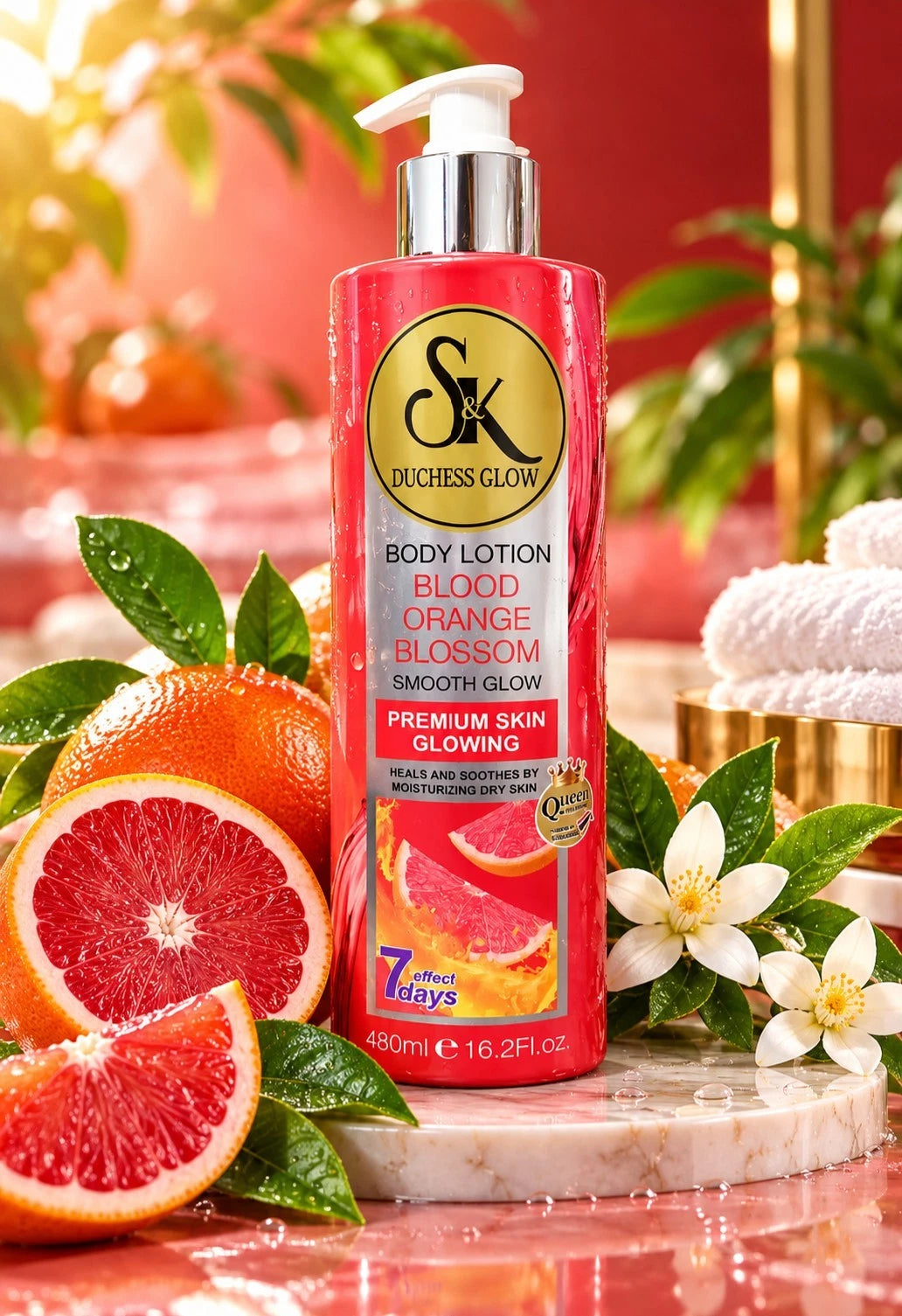 SK Duchess Glow Blood Orange Blossom Lotion Premium Glow Hydrates Eventone 480ml
