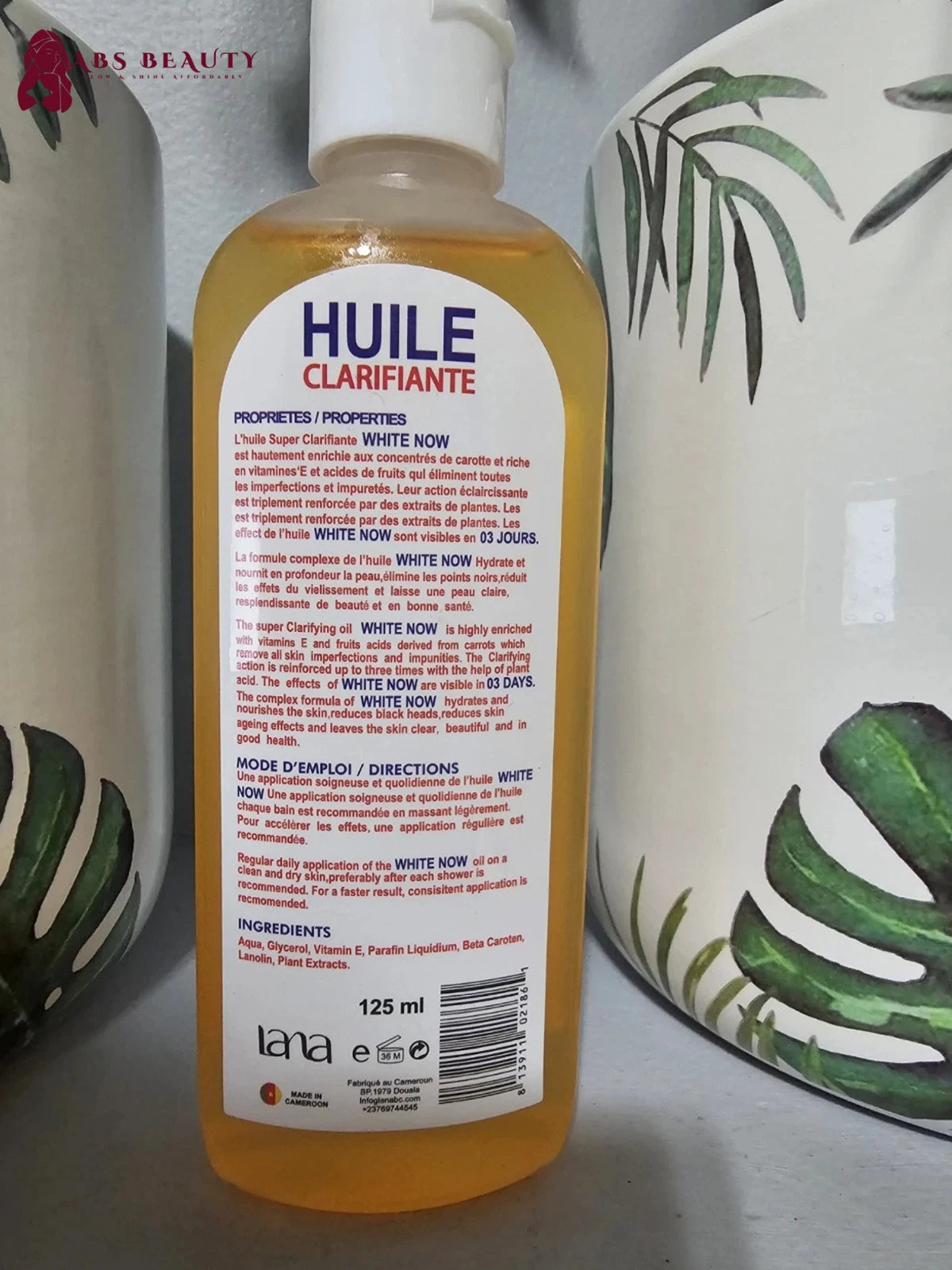 Huile Clarifiante White Now Lightening Body Oil By LANA Bio Cosmetics