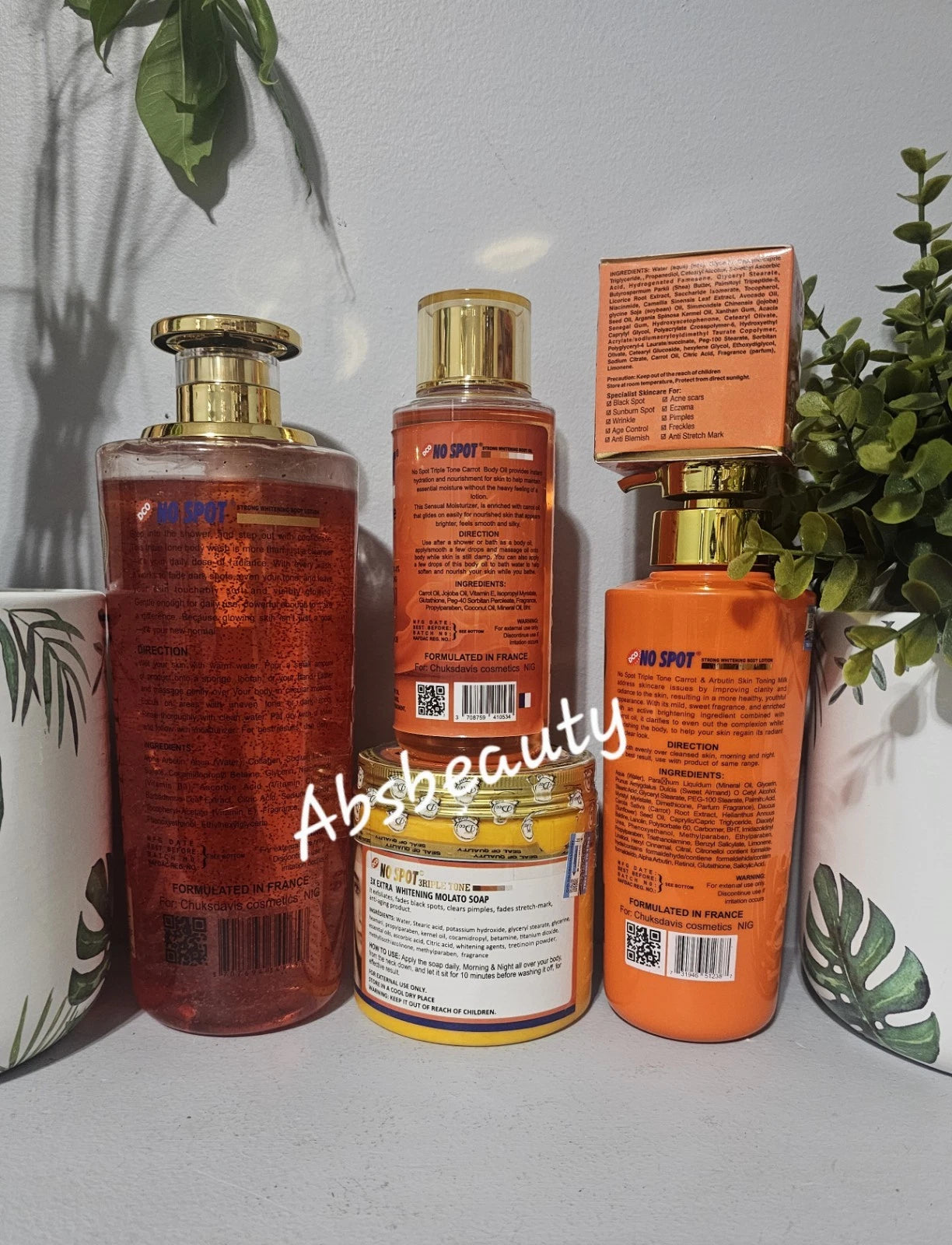 No Spot 3riple Tone With Carrot & Alpha Arbutin Set 5in1 Combo