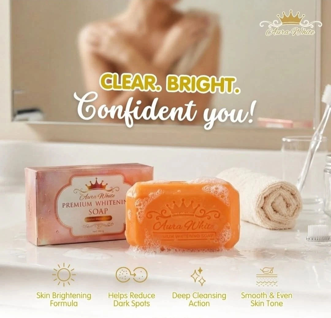 Aura White Premium Whitening Face&Body Soap 120g 1pc