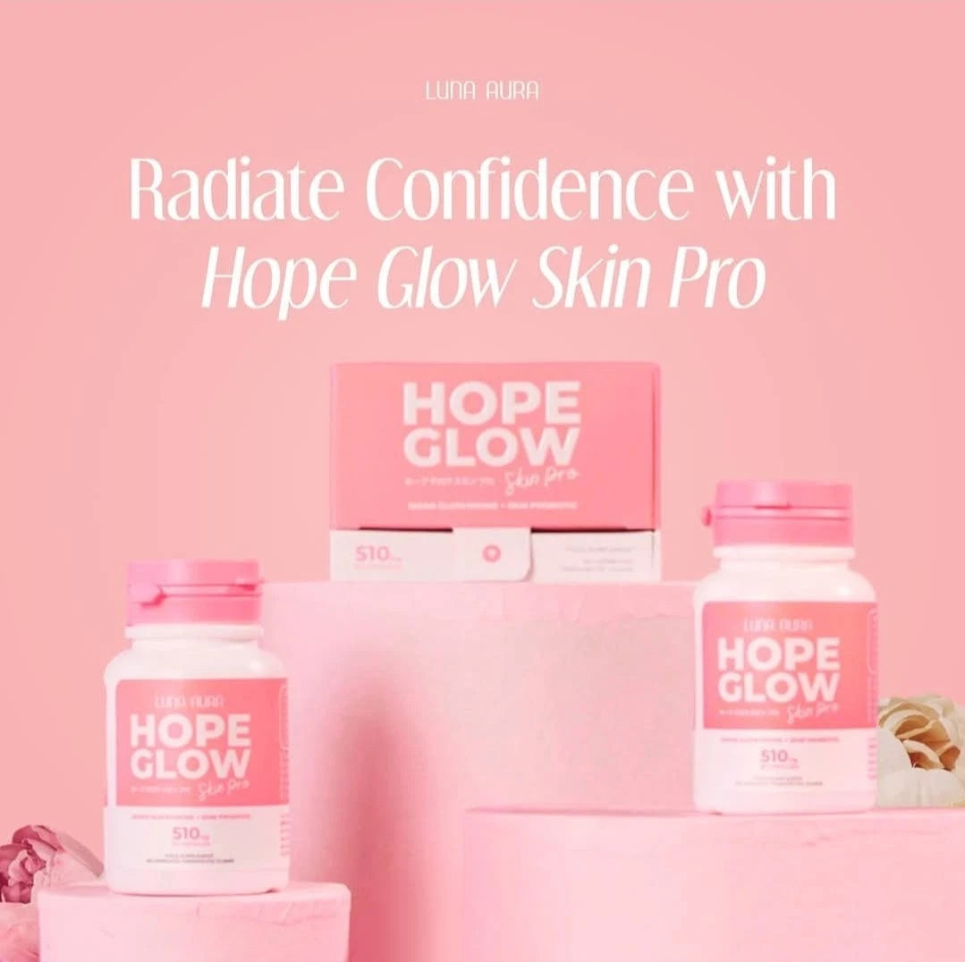 Luna Aura HOPEGLOW Skin Pro Glutathione & Probiotic 510mg, 30 Capsule