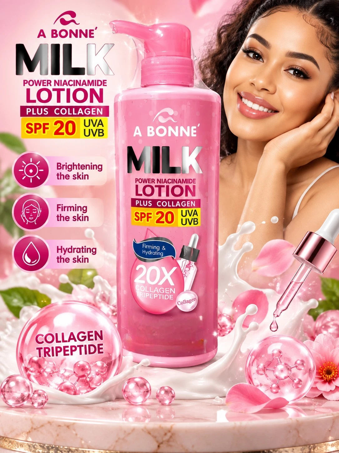 A Bonne Milk Lotion Power Niacinamide Plus Collagen Firming & Hydrating SPF 20👍