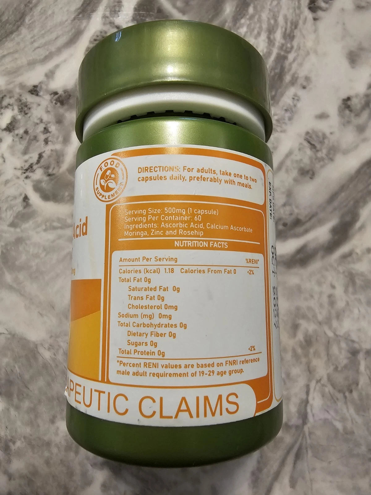 Vitamin C General Immunity Vitamins Collagen Production 60 Capsules Daily