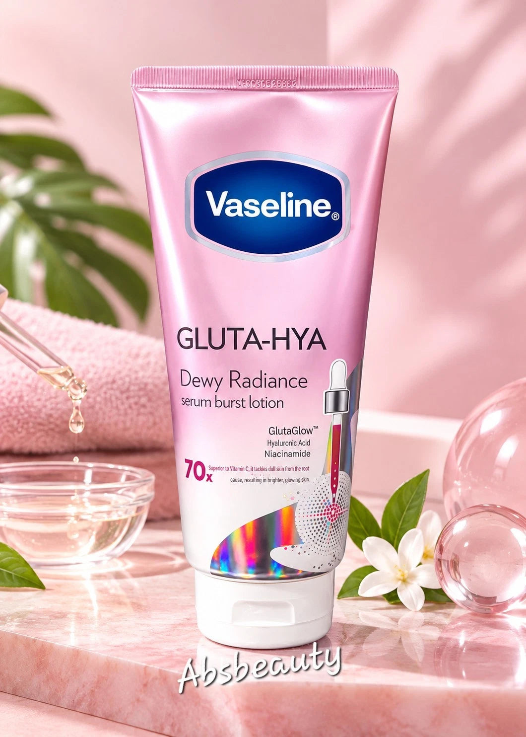 Vaseline Healthy Bright Gluta-Hya Serum Burst Lotion Dewy Radiance 290ml, 1pc