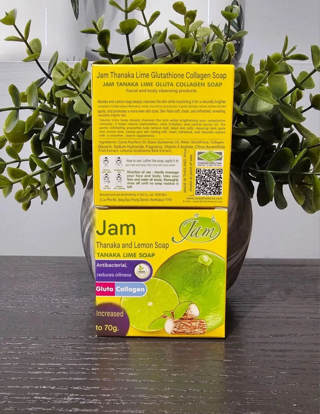 JAM Tanaka Lime Face Soap Gluta Collagen Reduce Oiliness 70g X 2pcs ✨️