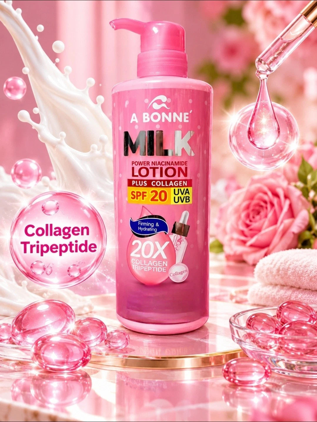 A Bonne Milk Lotion Power Niacinamide Plus Collagen Firming & Hydrating SPF 20👍