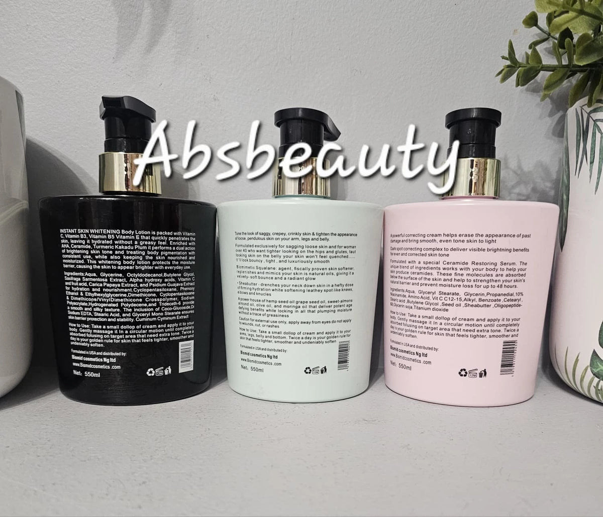 Bismid Instant Whitening,Tone & Glow Brightening,Corrective Even Tone Body Cream