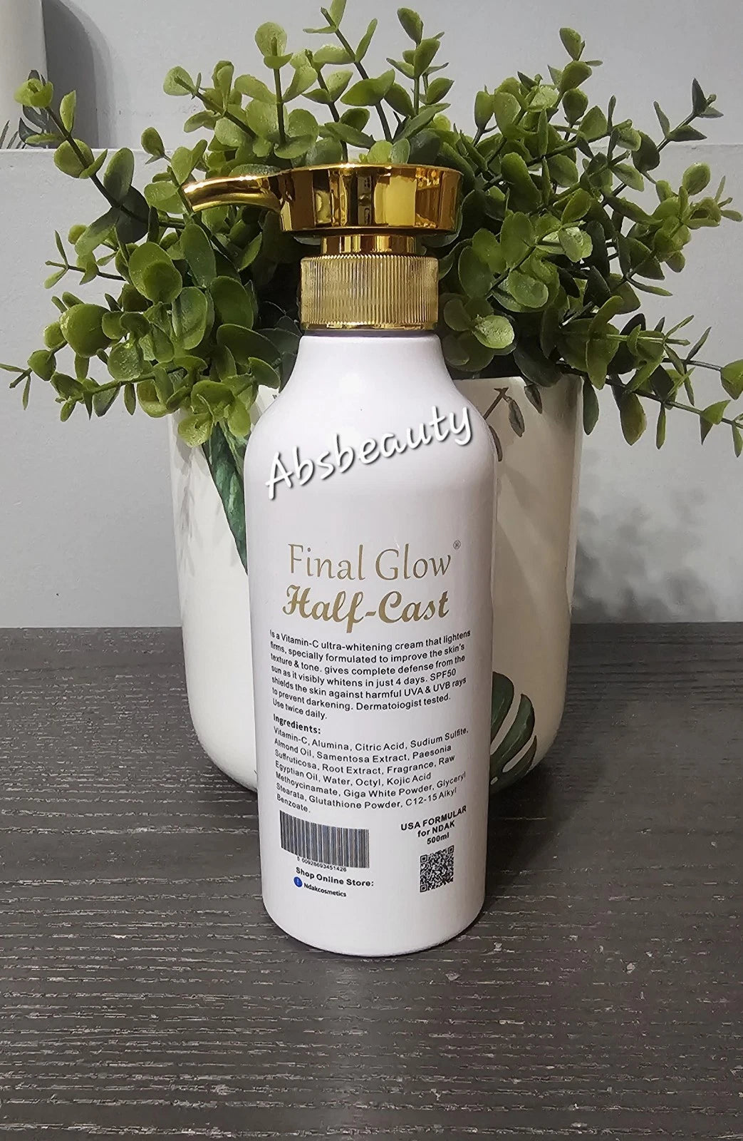 Final Glow Half-C Vitamin C Whitening Body lotion 500ml Spf50 AUTHENTIC