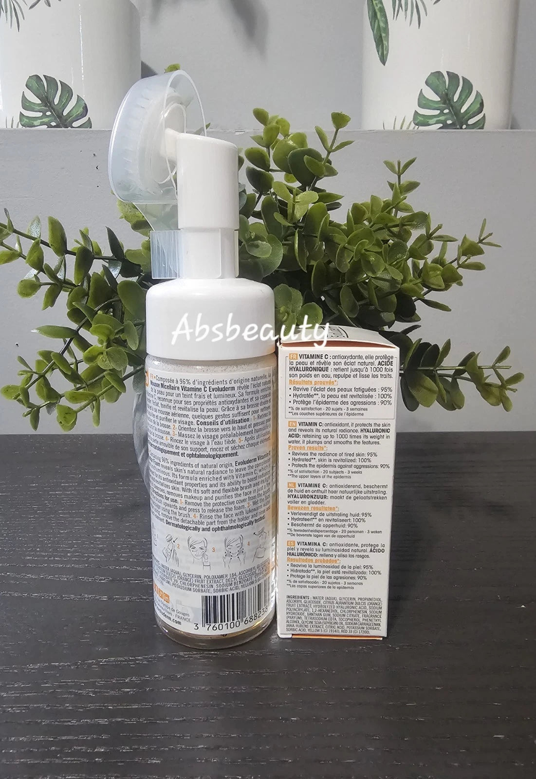 EVOLUDERM Vitamin C Micellar Foam Cleanser&Vitamin C Serum With Hyaluronic Acid