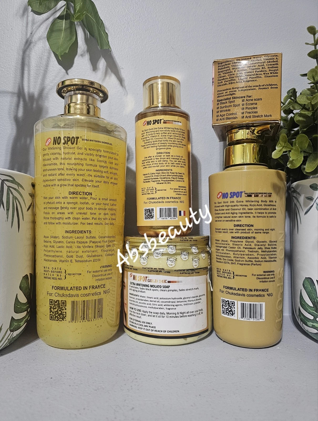 NO SPOT 24K GOLD Xtra Whitening Set 5in1 Combo