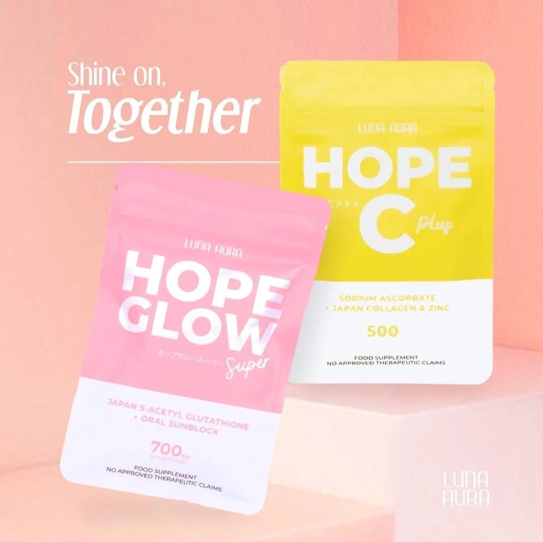 Glowing Skin Super Combo:Luna Aura HOPE GLOW Super 700mg & HOPE C Plus 500mg✨️👌