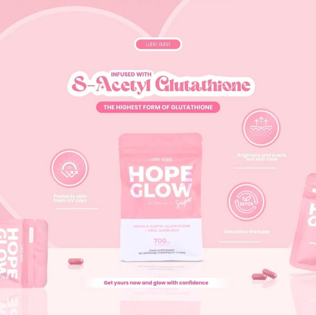 Glowing Skin Super Combo:Luna Aura HOPE GLOW Super 700mg & HOPE C Plus 500mg✨️👌
