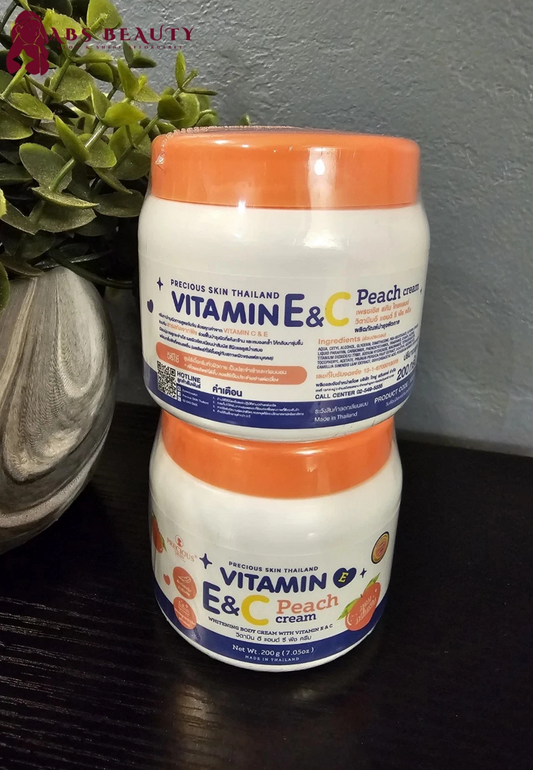 Precious Skin Vitamin E&C Peach Whitening Cream 200g.1pc