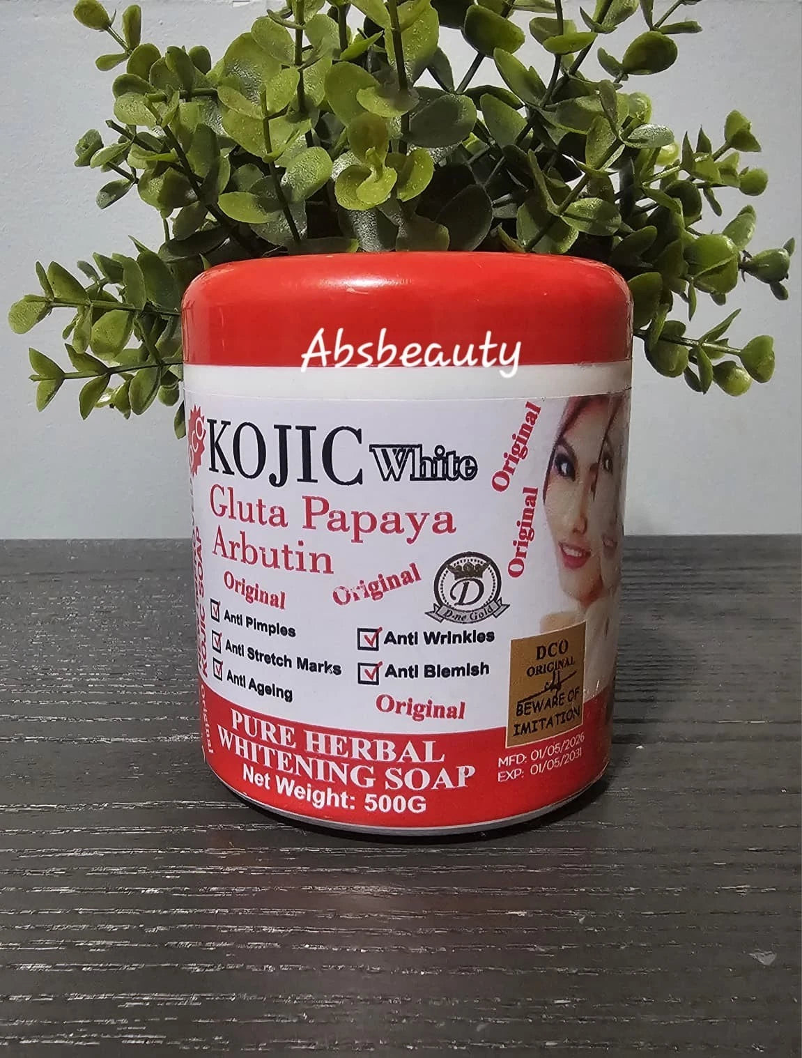 Kojic White Pure Herbal Whitening Black Soap 500g 1pc