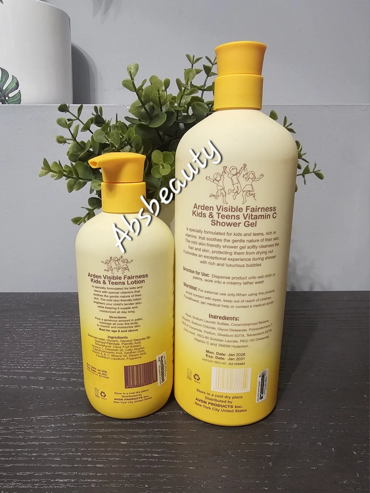 Arden Visible Fairness Kids,Teens Vitamin C Shower Gel 1000ml & Body Lotion 500ml