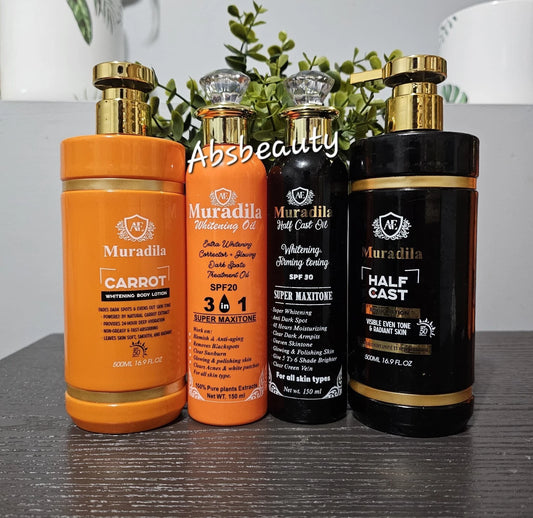 Muradila Carrot & Half C Whitening Body Lotion & Oil 1pc