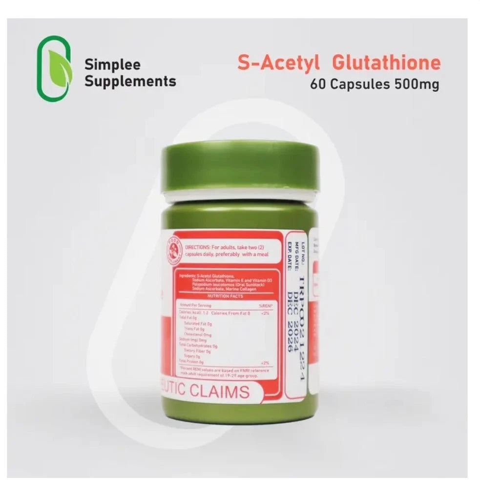 S-Acetyl Glutathione Whitening Skin 60 Capsules