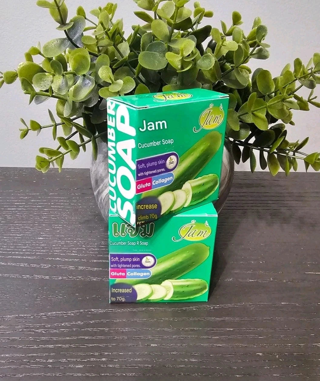 JAM Cucumber Soap Gluta Collagen Soft, Plump Skin 70g X 2pcs✅️