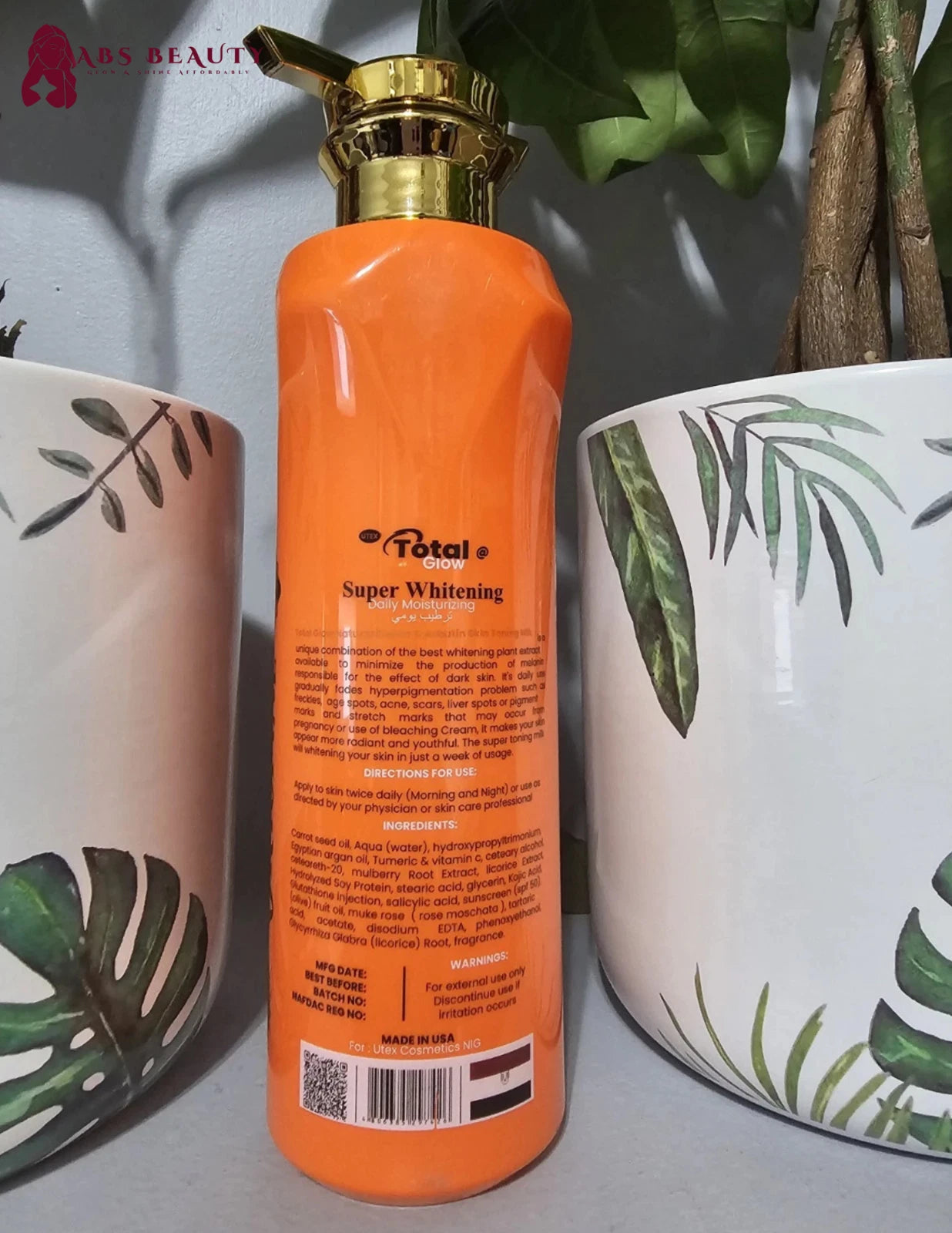 Total Glow Super Whitening Carrot & Alpha Arbutin Egyptian Toning Milk 500ml