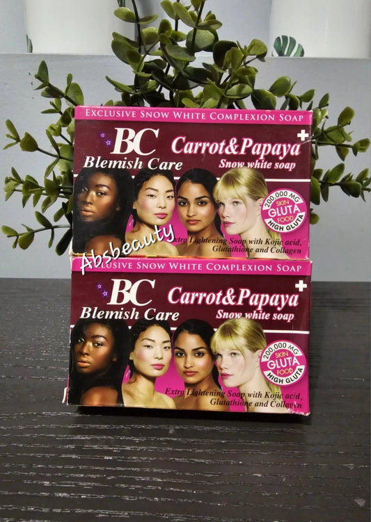 Blemish Care Carrot&Papaya Snow White Complexion Face & Body Soap,160g 1pc