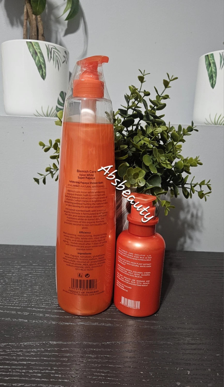 2pc Set Blemish Care Asian White Super Papaya Shower Bath & Exclusive Body Lotion