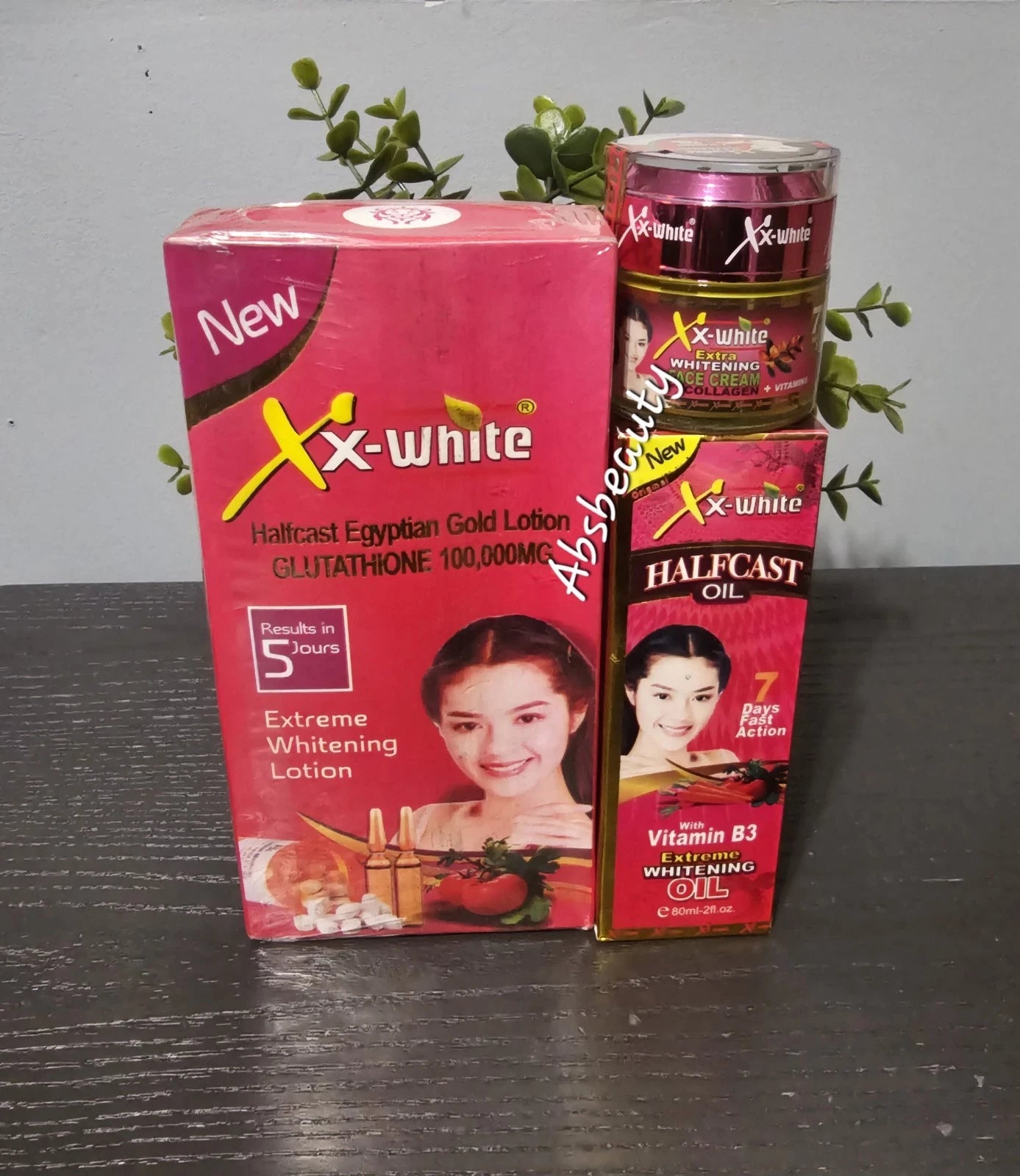 3pcs XX-WHITE HC Egyptian GOLD Body Lotion,Serum & Face Cream 5 Days Action